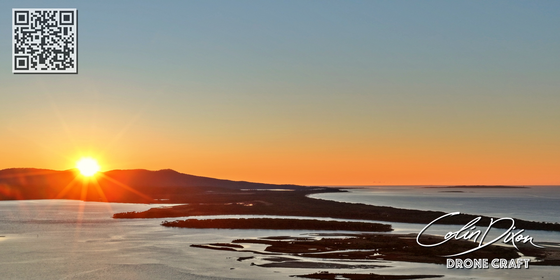 Mallacoota sunrise aerial panorama